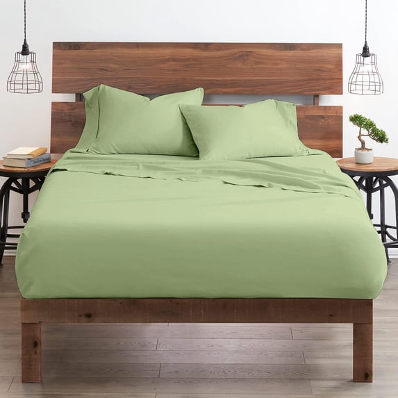 Ultra-Soft & Breathable Luxury Bedding ! 600 Thread Count 100% Egyptian Cotton Cal-King Size 4 Piece Sheet Set Fit 9" Inch to 12" Inch Deep Pocket { Sage Green Solid }