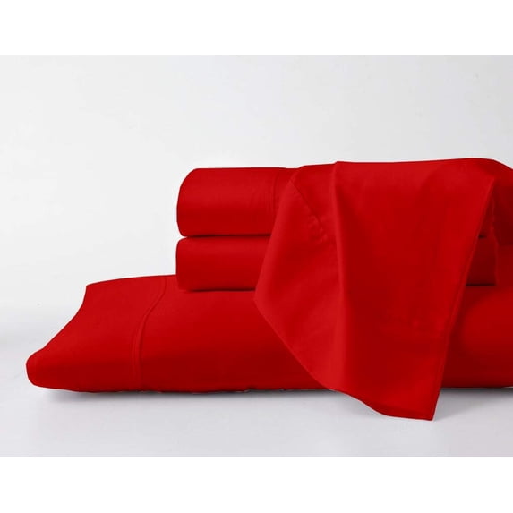 Ultra-Soft & Breathable Luxury Bedding ! 600 Thread Count 100% Egyptian Cotton Full Size 4 Piece Sheet Set Fit 9" Inch to 12" Inch Deep Pocket { Red Solid }