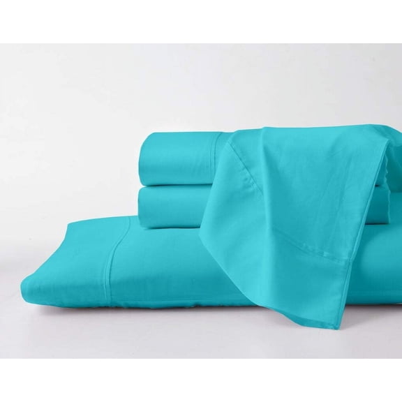 600 TC | 100% Egyptian Cotton | Ultra-Soft & Breathable Full Size 4 Piece Sheet Set Fit 9" Inch to 12" Inch Deep ( Turquoise Solid )