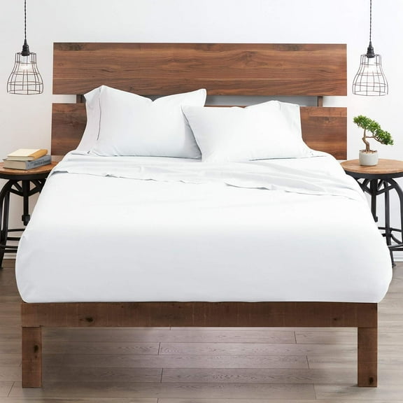 Ultra-Soft & Breathable Luxury Bedding ! 600 Thread Count 100% Egyptian Cotton King Size 4 Piece Sheet Set Fit 9" Inch to 12" Inch Deep Pocket { White Solid }