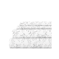 Ultra Soft & Breathable Wrinkle Free Bed Sheets Set - Gray Floral Vines Pattern for Cal King Size Bedding by Comfort Canopy