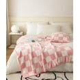 thumbnail image 1 of Ultra-Soft Buffalo Checkerboard Grid Fluffy Microfiber Knitted Baby Blanket Super Cozy Lightweight Checkered Bed Blanket for Sofa Couch Bed Pink 30"X40"¡­, 1 of 6