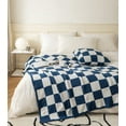 thumbnail image 1 of Ultra-Soft Buffalo Checkerboard Grid Fluffy Microfiber Knitted Baby Blanket Super Cozy Lightweight Checkered Bed Blanket for Sofa Couch Bed Navy 30"X40"¡­, 1 of 6