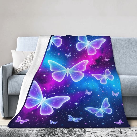 Ultra Soft Butterfly Throw Blanket, Flannel Blanket for Adults Kids, Cozy Gift for Couch Sofa Bed 50x40