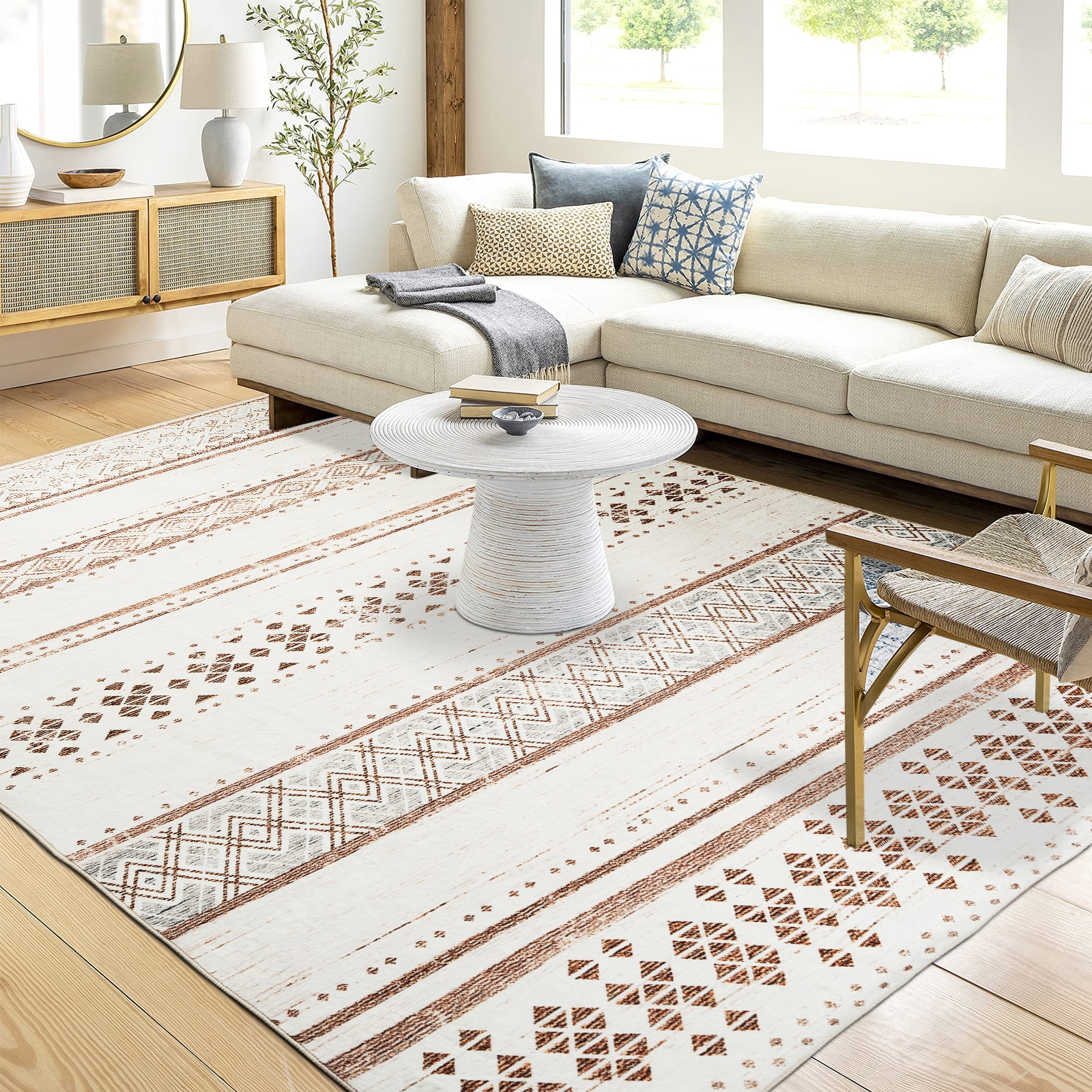 Ultra Soft Cashmere Area Rugs with NonSlip Backing for Living Room