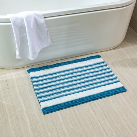 Ultra Soft Chenille Bathroom Rug, Dry Fast Non Slip Bathmat, Turquoise 20 x 30 inches,1 Pack