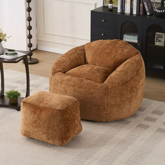 Ultra Soft Chenille Bean Bag Chair In Classic Color For Adults And Teens Ideal For Indoor And Outdoor Relaxation