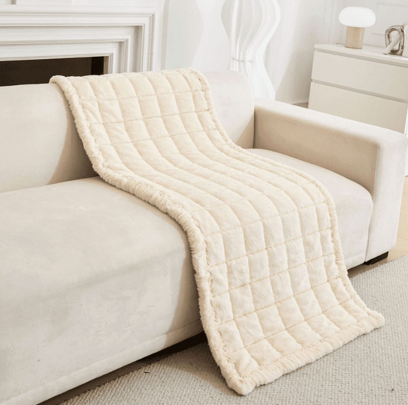 Ultra-Soft Couch Cover, Non-Slip Washable Couch Covers for Pets, Fluffy Plush Sofa Protector, Suitable for Dogs and Cats(Dark Gray，59.06x23.62Inch)
