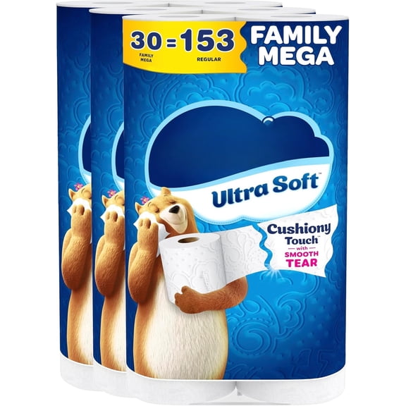 Ultra Soft Cushiony Touch Toilet Paper, Premium Comfort Bathroom Tissue