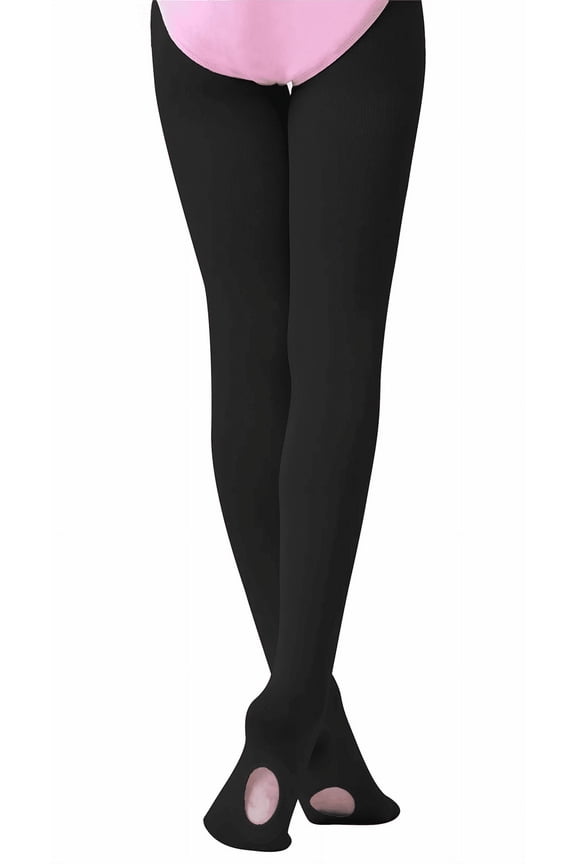 Ultra-Soft Dance Ballet Tights Kids High Elasticity Convertible Stockings for Girls black M