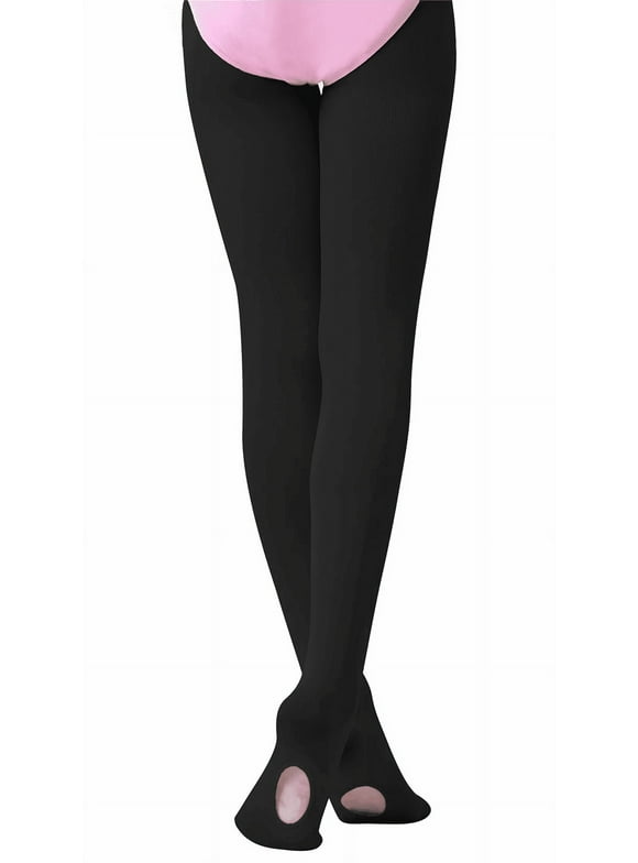 Ultra-Soft Dance Ballet Tights Kids High Elasticity Convertible Stockings for Girls black M
