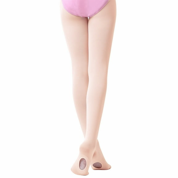 Ultra-Soft Dance Ballet Tights Kids High Elasticity Convertible Stockings for Girls pink M