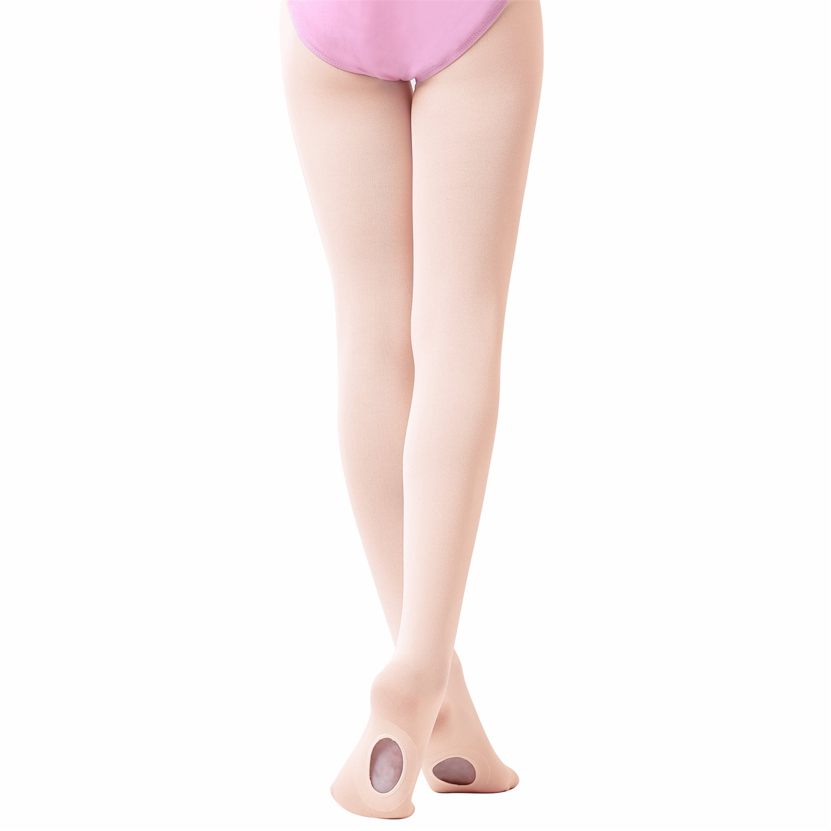 Ultra-Soft Dance Ballet Tights Kids High Elasticity Convertible Stockings for Girls pink XL