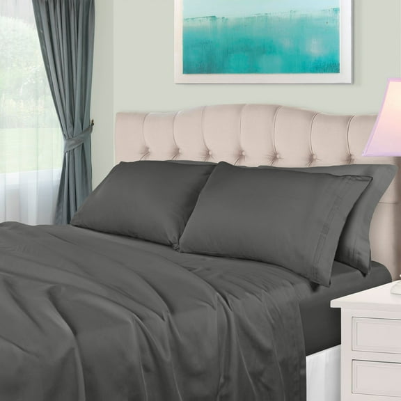 Ultra Soft Deep Pocket 650 Thread Count Egyptian Cotton Solid Bedding Sheets & Pillowcases, 4-Piece Set