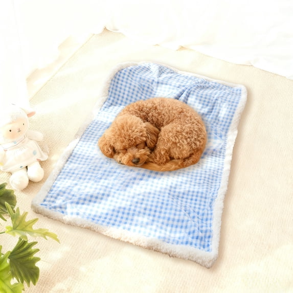 Ultra Soft Dog Cat Bed Mat with Cute Prints Reversible Fleece Dog Crate Kennel Pad Cozy Washable Thickened Hamster Guinea Pig Bed Pet Bed Mat for Small Animals