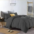 thumbnail image 1 of Ultra Soft Duvet Cover 1 Piece Oversized Super King (120'' x 98'') 600 Thread Count 100% Natural Cotton 1 Piece Duvet Cover & Corner Ties Lightweight Comforter Cover set ( Dark Grey), 1 of 4