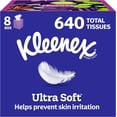 thumbnail image 1 of Ultra Soft Facial Tissues, 8 Cube Boxes, 80 Tissues per Box, 3-Ply, Packaging May Vary, 1 of 4