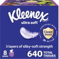 thumbnail image 1 of Ultra Soft Facial Tissues, 8 Cube Boxes, 80 Tissues per Box, 3-Ply, Packaging May Vary, 1 of 4