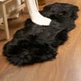 thumbnail image 1 of Ultra Soft Faux Sheepskin Fur Shag Rug Black 2' x 6' Sheepskin, 1 of 7