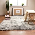 thumbnail image 1 of Ultra Soft Faux Sheepskin Fur Shag Rug Gray 3' x 5', 1 of 7