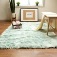 thumbnail image 1 of Ultra Soft Faux Sheepskin Fur Shag Rug Teal 3' x 5', 1 of 7