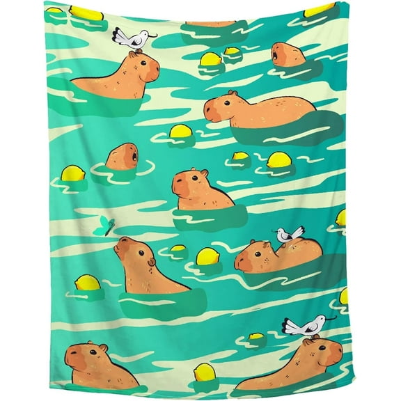 Ultra Soft Flannel Fleece Twin Throw Blanket Capybara Warm Cozy Queen Blanket for Bed Couch 80"x60" for Adult