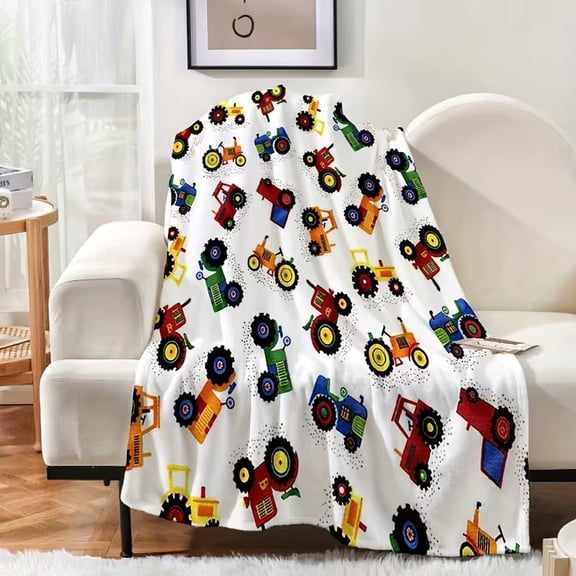 Ultra Soft Flannel Tractor Blanket