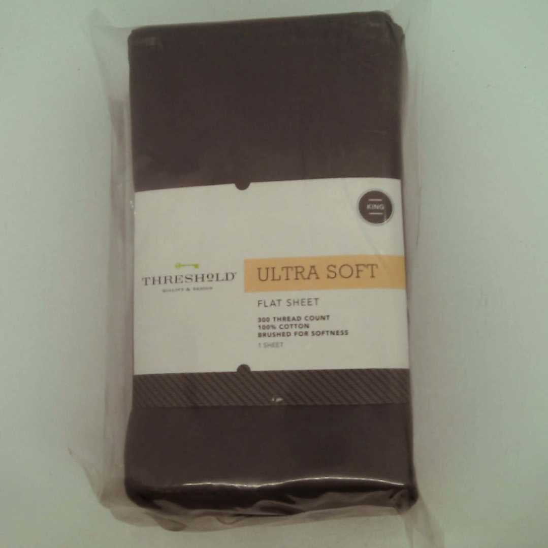 Ultra Soft Flat Sheet (King) 300 Thread Count Threshold Gray