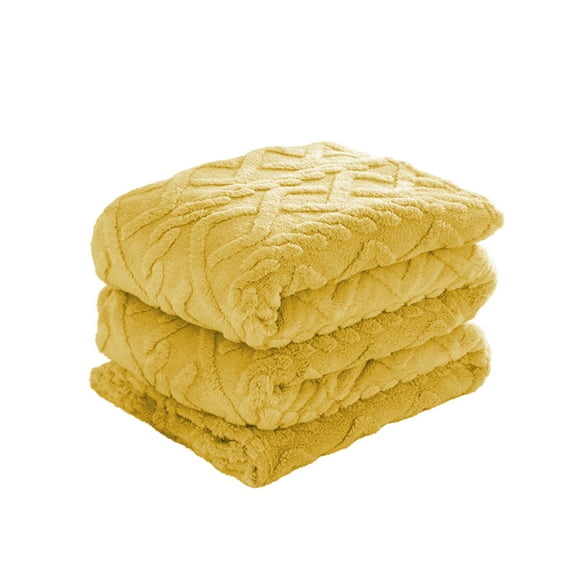 Ultra-Soft Fleece Blanket - 59" x 39" Lightweight Throw Blanket - All-Season Warm and Cozy Blanket for Couch, Bed, and Travel ( Yellow )