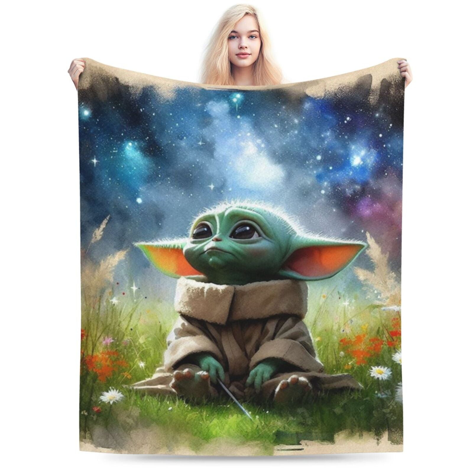Ultra Soft Fleece Flannel Blankets Baby Yoda Cozy Warm Throws for Couch