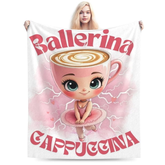 Ultra Soft Fleece Flannel Blankets Ballerina Cappuccina Bedding Blanket Cozy Warm Throws for Couch Sofa Bed 40"x30"