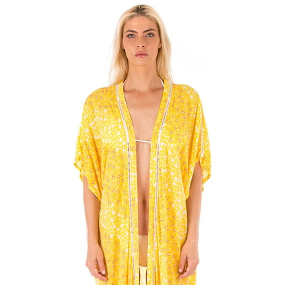 Ultra Soft Floral Kimono w/ Laddering
