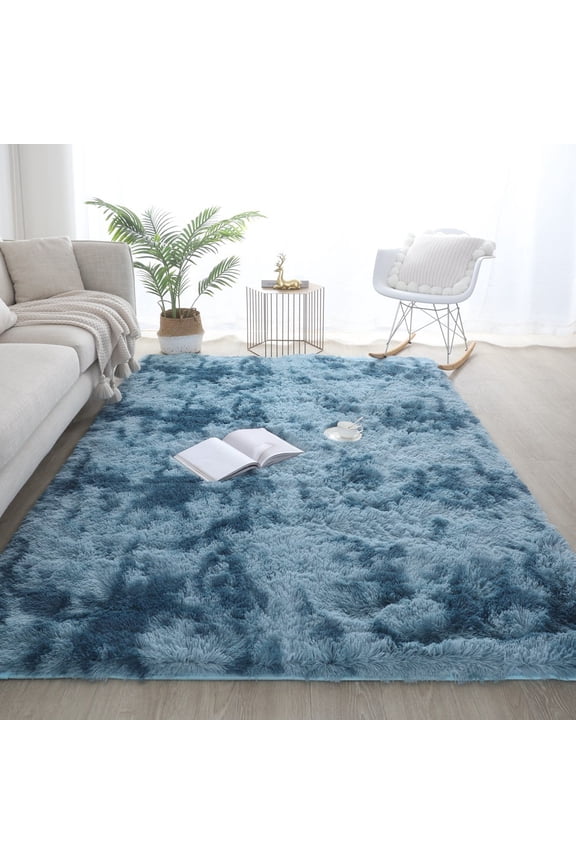 Ultra Soft Fluffy Area Rugs for Bedroom 16"x24", Shaggy Bedroom Carpet, Plush Living Room Shag Furry Floor Rugs, Non-Slip Tie-Dyed Floor Carpet