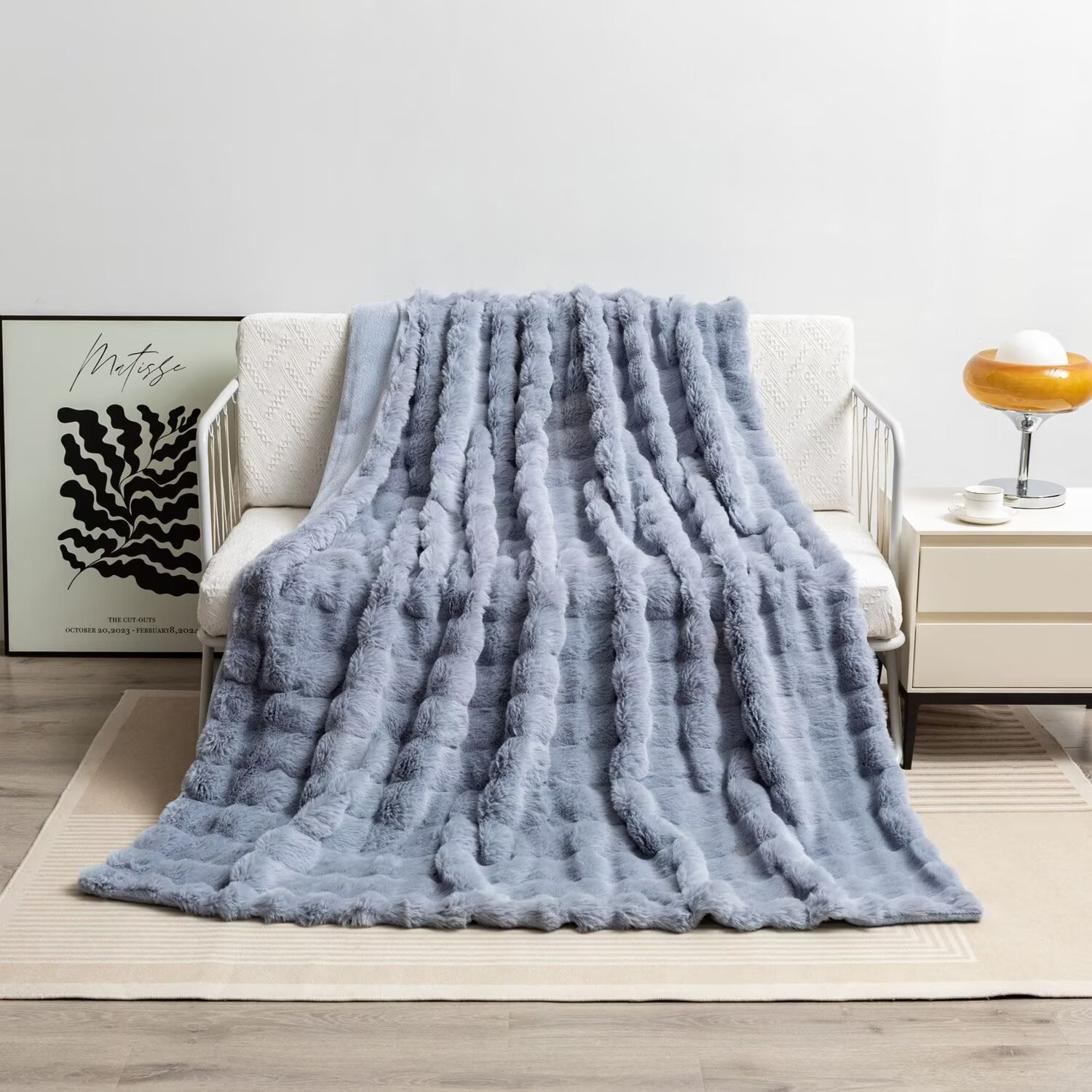 Ultra Soft Fluffy Blankets Queen Size for Bed – Fuzzy Faux Fur Sherpa ...