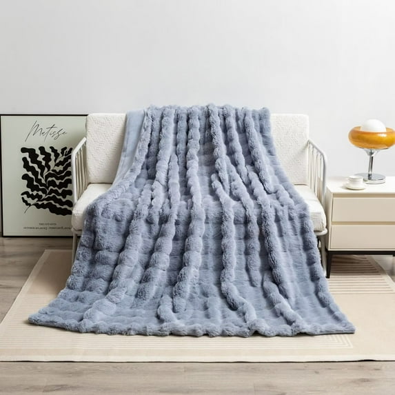 Ultra Soft Fluffy Blankets Queen Size for Bed – Fuzzy Faux Fur Sherpa Fleece Queen Blanket Full Size, Tie-dye Decorative Gift Blanket, Warm Thick Queen Blanket for Bed, 90x90 Inches, 640
