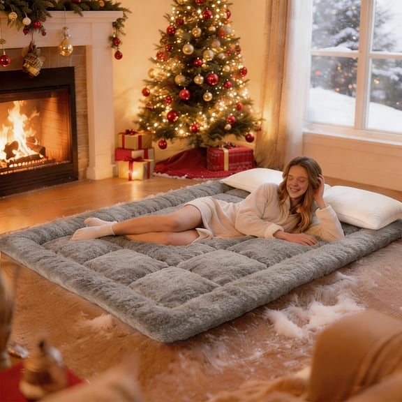 Ultra-Soft And Fluffy Floor Mattress Foldable Sofa Mattress, Thickened Tatami Mattress Sleeping Pad for Christmas Decorations, Camping, Dormitories, Bedrooms, And RV Use