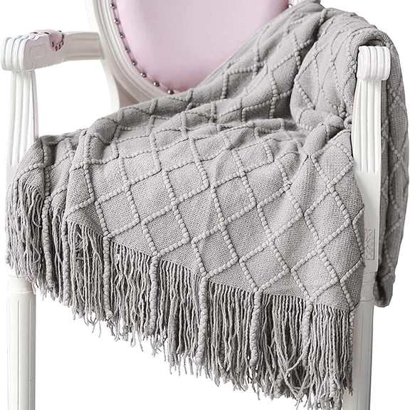 Ultra-Soft Fluffy Knitted Throw Blankets, Chic Touch Decorative Blankets And Throws For Rustic Farmhouse Style Home Decor, Year-Round Use Super Soft Warm Woven Blanket, Suitable