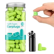 Ultra Soft Foam Earplugs, 38dB Highest SNR - 60 Pairs Reusable Earplugs for Sleeping, Comfortable Hearing Protection for Snoring, Studying, Travel, Motorcycle, Loud Noise - Lemon Green