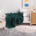 thumbnail image 1 of Ultra Soft Fuzzy Plush Toddler Bed Blanket, Warm and Lightweight Fleece Stripes Crib Throw Blanket, 30" x 40", Dark Green, 1 of 5