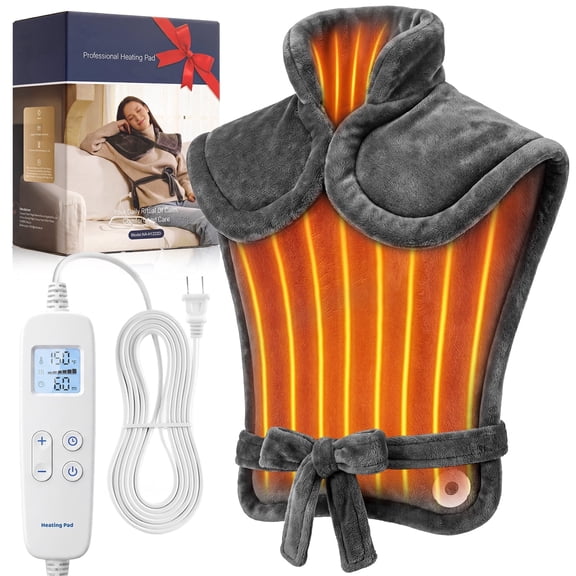 TCVOR Extra Large Heating Pad for Neck and Shoulders and Back, Full Body Flannel Weighted Electric Heating Pad with 6 Heat Settings & 3 Timer Auto Shut off, 24 x 33 in