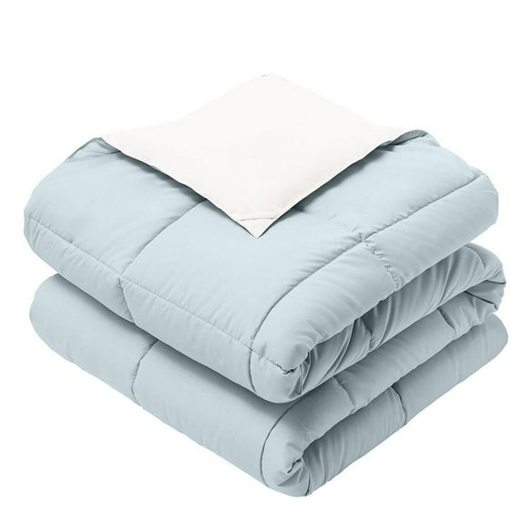 Ultra Soft Hypoallergenic Reversible Silky Soft Plush Throw Blanket - Blue/White