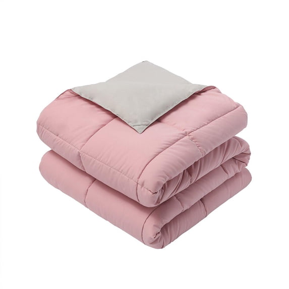 Ultra Soft Hypoallergenic Reversible Silky Soft Plush Throw Blanket - Blush/Gray