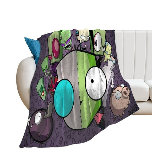 Ultra Soft Invader Zim Anti-pilling Flannel Plush Micro Fleece Throws Blanket Bed Blankets For Sofa Couch