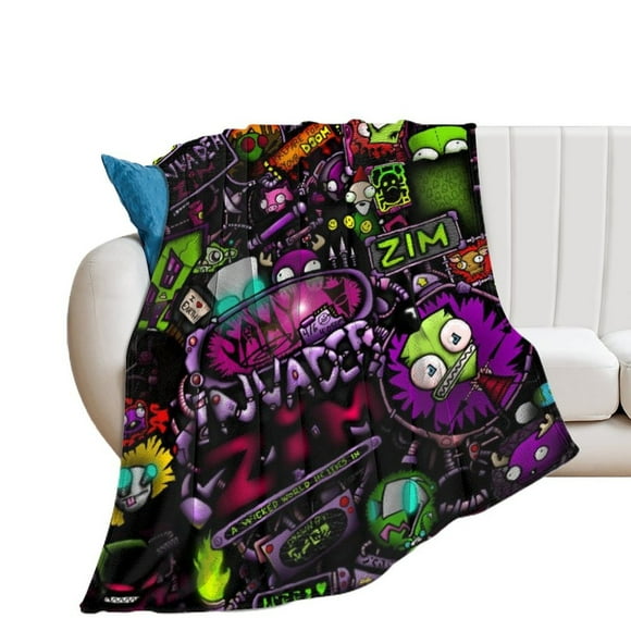 Ultra Soft Invader Zim Anti-pilling Flannel Plush Micro Fleece Throws Blanket Bed Blankets For Sofa Couch