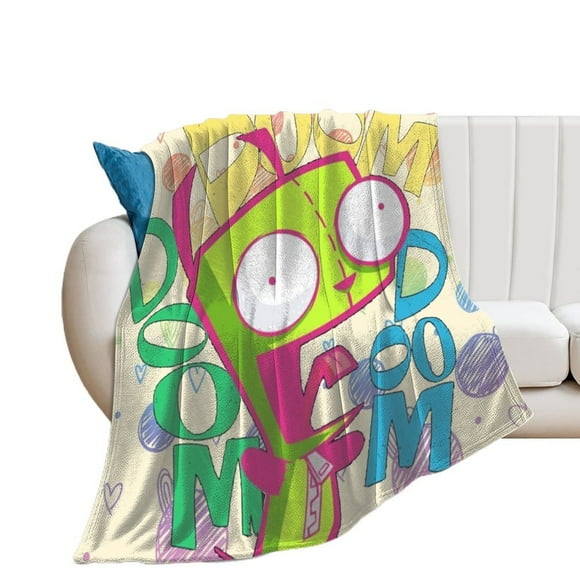 Ultra Soft Invader Zim Anti-pilling Flannel Plush Micro Fleece Throws Blanket Bed Blankets For Sofa Couch