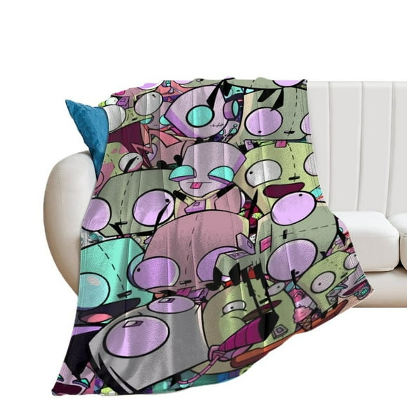 Ultra Soft Invader Zim Anti-pilling Flannel Plush Micro Fleece Throws Blanket Bed Blankets For Sofa Couch
