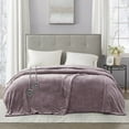 thumbnail image 1 of Beautyrest Heated Plush Solid Microlight Blanket, Full, Lavender, 1 of 12