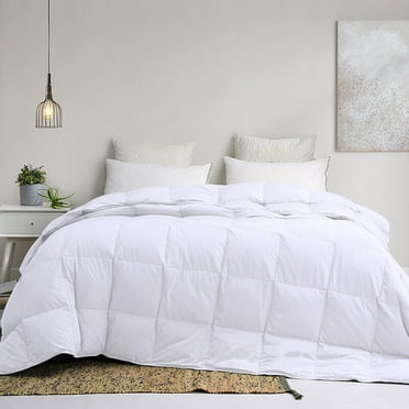 Ultra Soft Lightweight King Size Goose Feather Down Comforter 100%Cotton