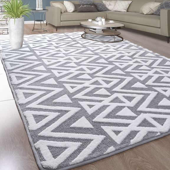 Ultra Soft Long Pile Memory Foam Rug, Textured Thick Floor Mat for Bedside Sofa Teen Girl Baby Room