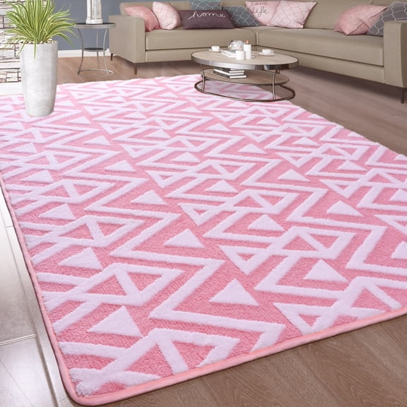 Ultra Soft Long Pile Memory Foam Rug, Textured Thick Floor Mat for Bedside Sofa Teen Girl Baby Room